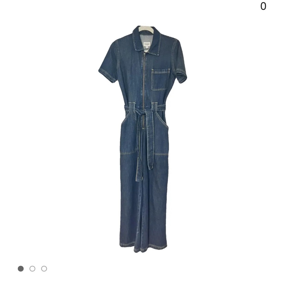 Wrangler Dark Indigo Denim Belted Short-Sleeve Jumpsuit - Picture 4 of 16